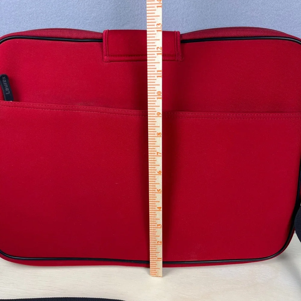Laurex Red Floral Neoprene Laptop Messenger Bag Sleeve 17 Inch Large Case